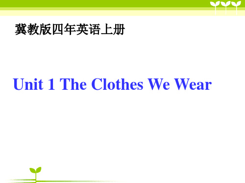 冀教版英语四年级上册Unit 1 The Clothes We Wear Lesson 4-课件