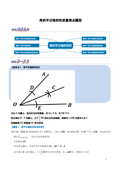 角的平分线的性质重难点题型(含答案)