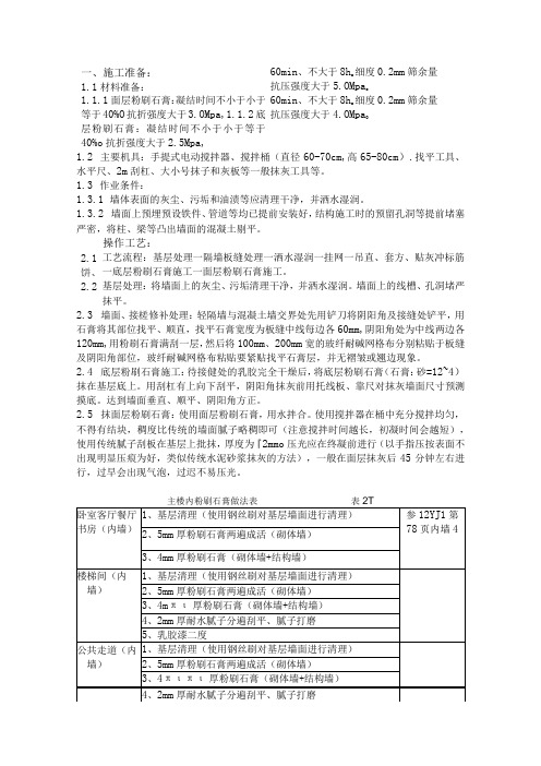 室内粉刷石膏施工技术交底