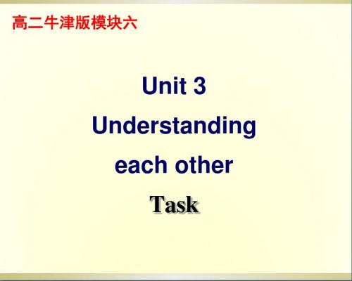 高二英语Module 6《Unit 3 Understanding each other》Task课件