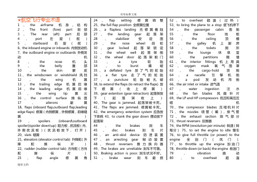 航空飞行专业术语英汉对照