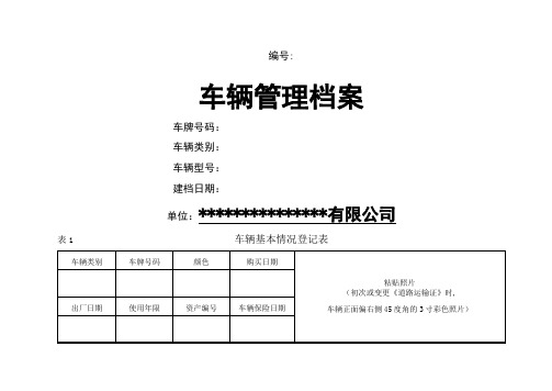 车辆管理档案(一车一档)