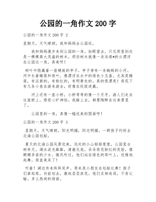 公园的一角作文200字