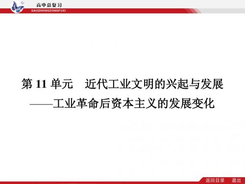 2014届高考历史(新课标)二轮专题复习配套课件：第11单元 近代工业文明的兴起与发展