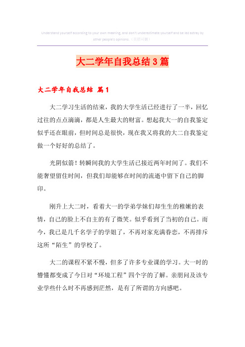 大二学年自我总结3篇