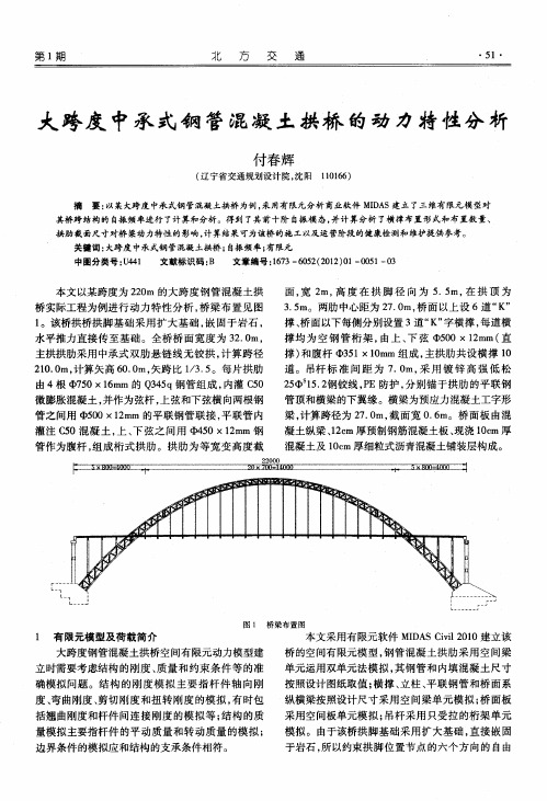 大跨度中承式钢管混凝土拱桥的动力特性分析