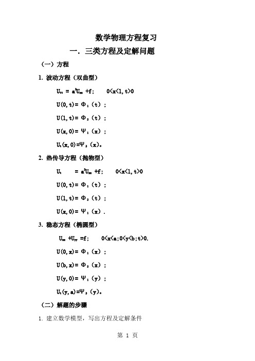 数学物理方程复习22页word