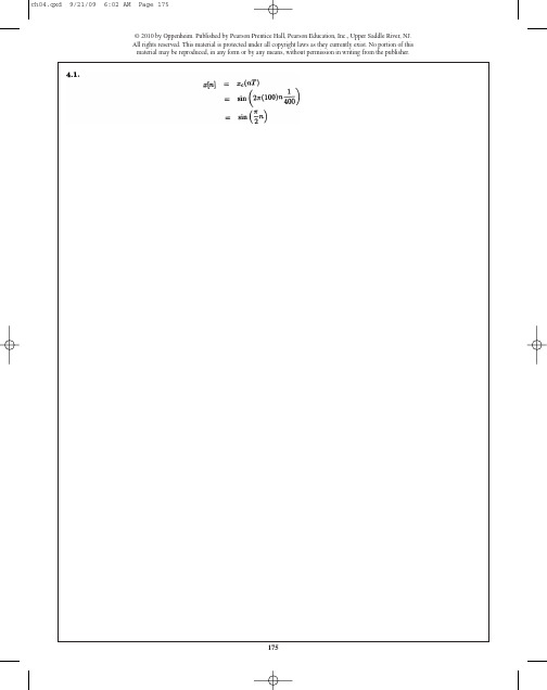 离散数字信号处理 奥本海姆 第三版 第四章 习题答案 英文版