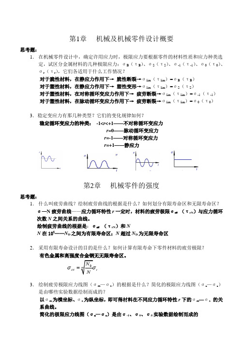 机械设计思考题答题要点