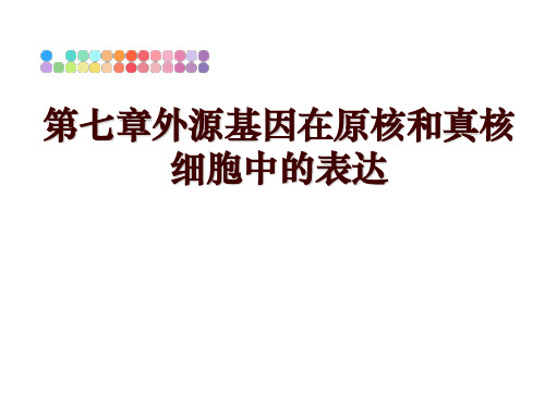 最新第七章外源基因在原核和真核细胞中的表达PPT课件