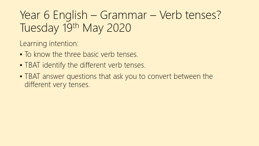 verb tense英语动词时态讲解
