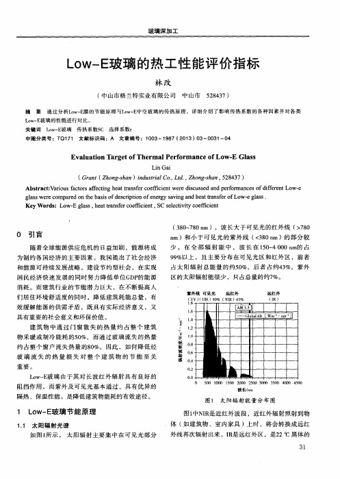 Low—E玻璃的热工性能评价指标