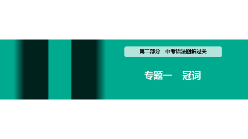 初中英语中考 语法图解过关 专题一 冠词