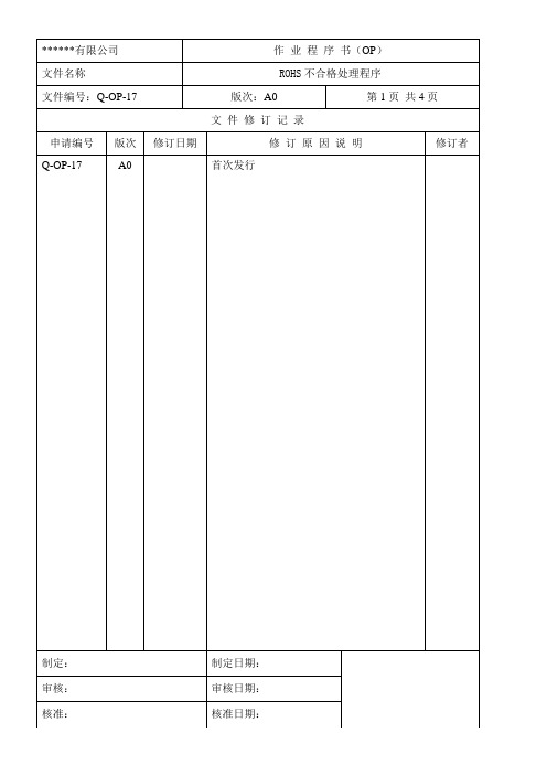 ROHS不合格处理程序