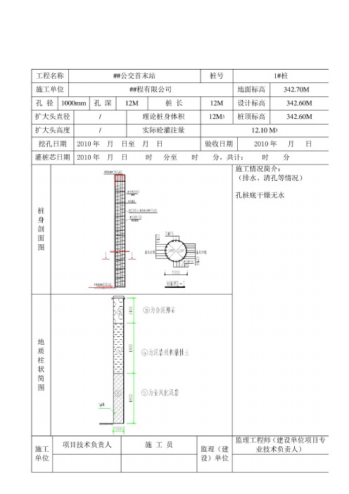 人工挖孔桩施工记录