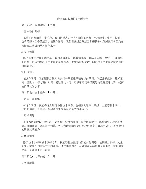 附近篮球长期培训训练计划