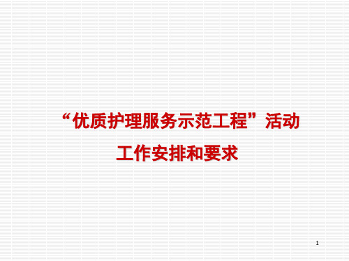 优质护理服务示范工程活动工作安排和要求PPT参考幻灯片