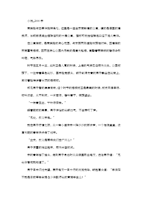 高中作文 小说 小说_2000字