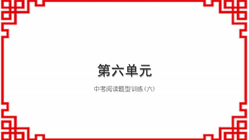 初中语文九上册 第六单元 中考阅读题型训练(六)