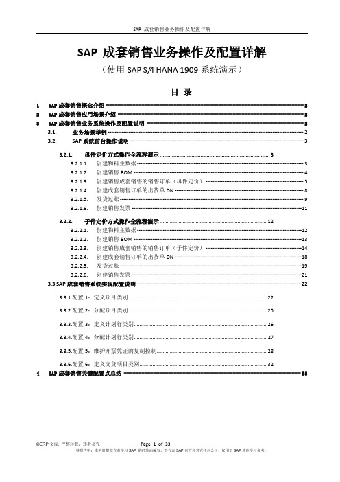 SAP 成套销售业务操作及配置详解