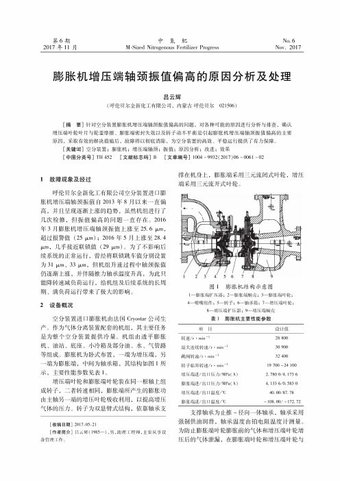 膨胀机增压端轴颈振值偏高的原因分析及处理