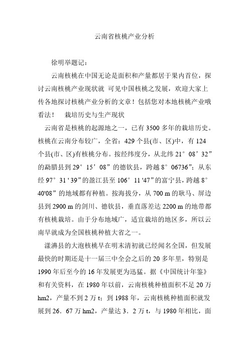 云南省核桃产业分析