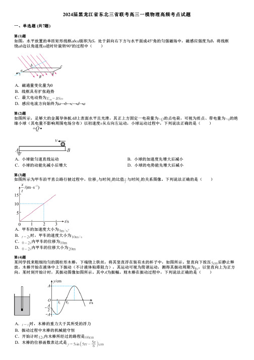 2024届黑龙江省东北三省联考高三一模物理高频考点试题