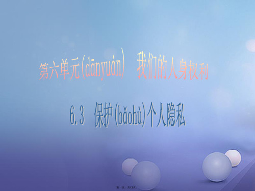 八年级政治下册第六单元我们的人身权利6.3保护个人隐私(第2课时)课件粤教版