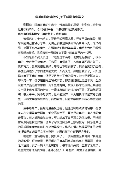 感谢有你经典散文_关于感谢有你散文