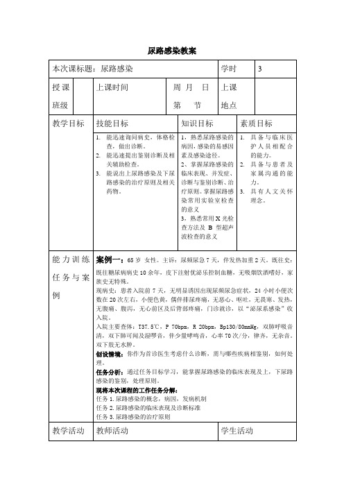 尿路感染教案