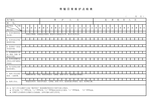 带锯日常维护点检表1