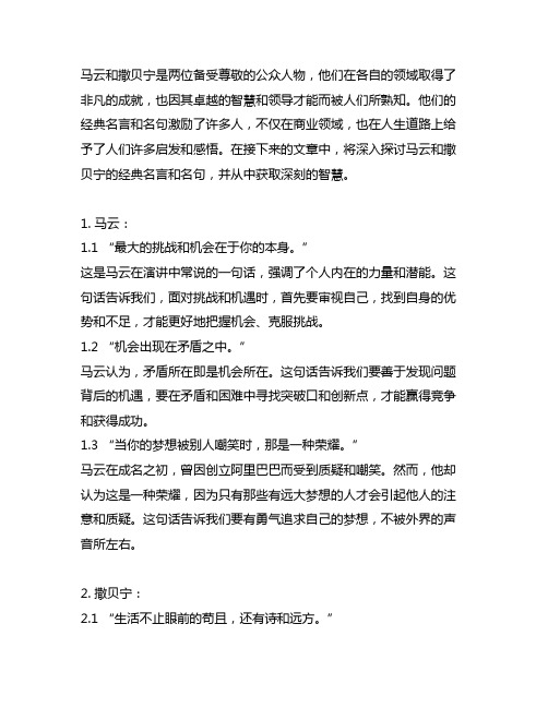 马云和撒贝宁经典名言名句大全