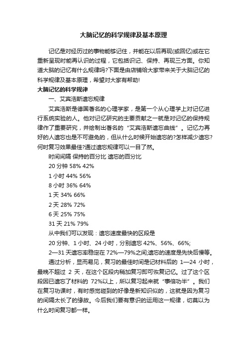 大脑记忆的科学规律及基本原理