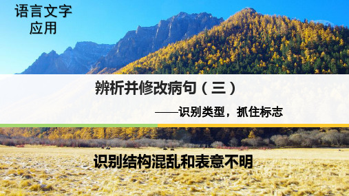 2020年3月辨析并修改病句(三)