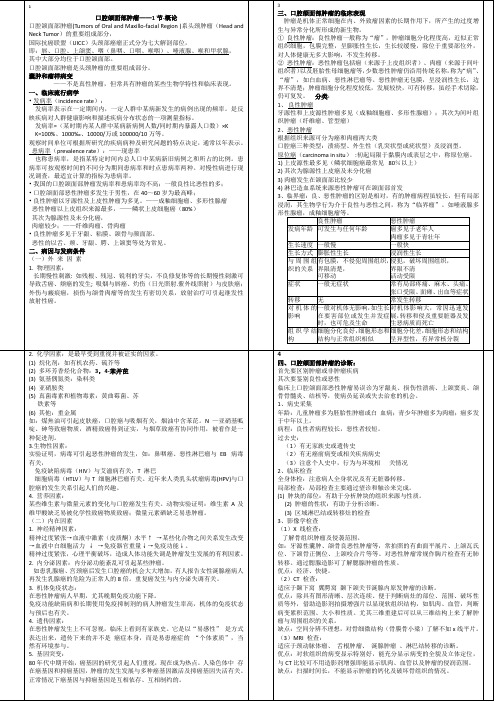 口腔颌面部肿瘤  整理 笔记