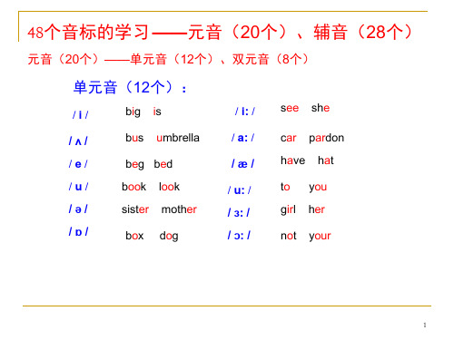 七年级(上)48个音标PPT课件