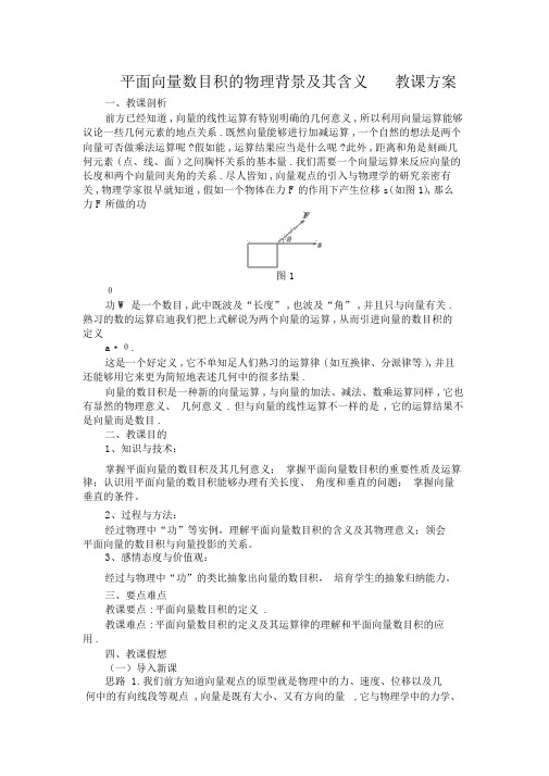 平面向量数量积的物理背景及其含义教学设计