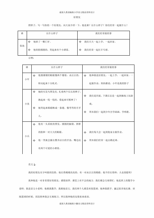 最新人教部编版小学二年级下册语文第二单元写话范文