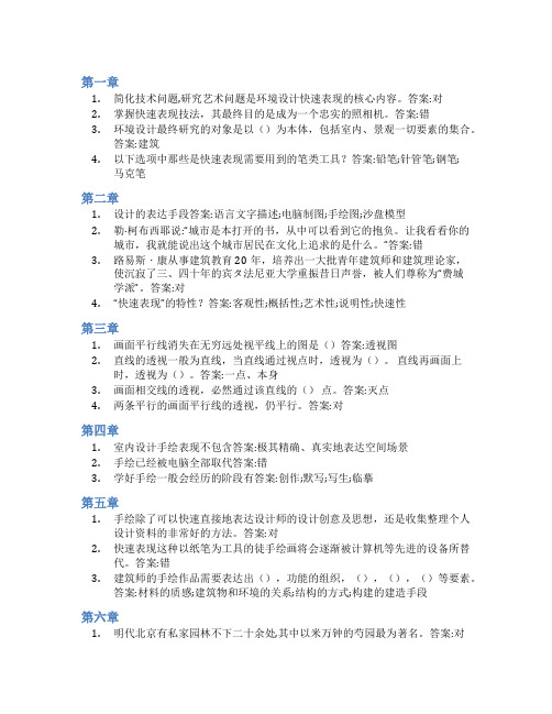 智慧树答案环境设计快速表现技法知到课后答案章节测试2022年