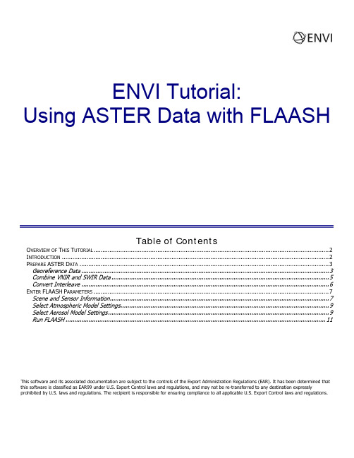 ASTER_ENVI大气校正