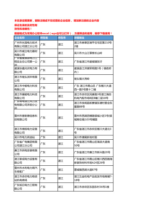 2020新版广东湛江电力企业公司名录名单黄页联系方式大全138家