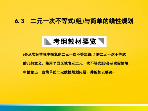 会从实际情境中抽象出二元一次不等式组了解二元一次完整ppt