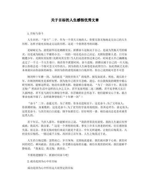 关于目标的人生感悟优秀文章