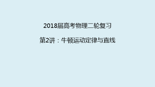 2018届高三物理二轮题复习课件：专题二 牛顿运动定律与直线运动课件 (共30张PPT)