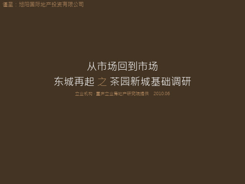 从市场回到市场(重庆茶园新城基础调研)知识课件