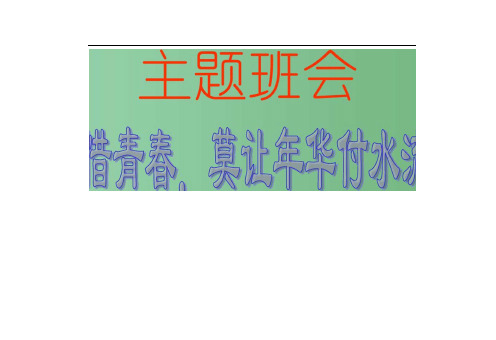 中学主题班会珍惜青春,莫让年华付水流课件