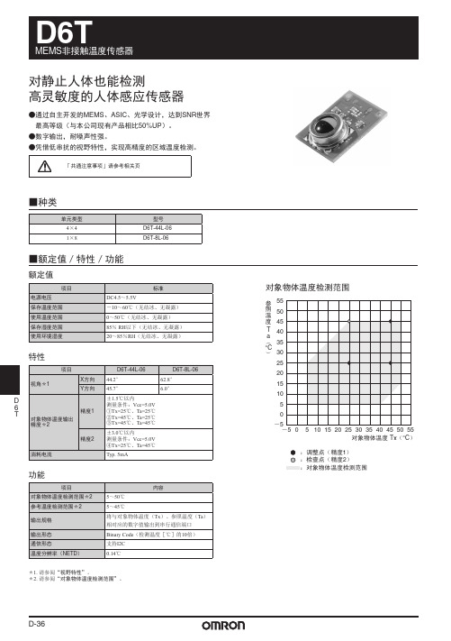 D6T MEMS非接触温度传感器-欧姆龙