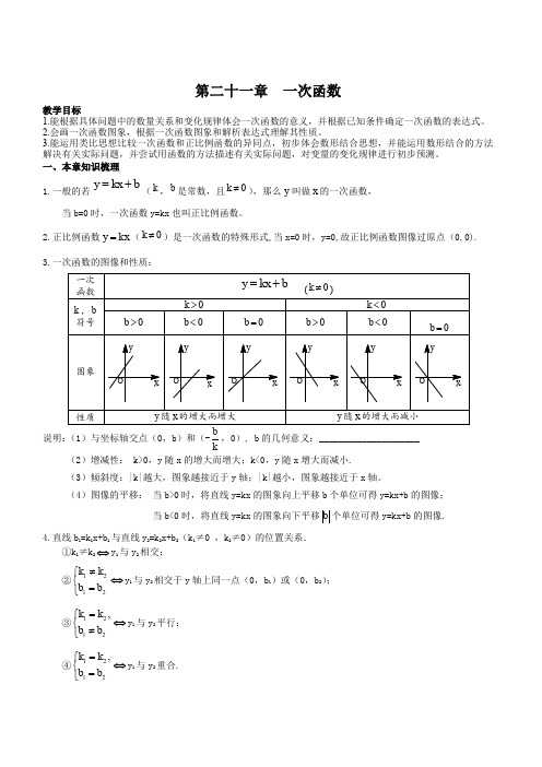 冀教版2019-2020年八年级数学下册教案：第二十一章复习