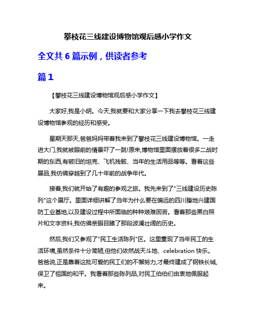 攀枝花三线建设博物馆观后感小学作文