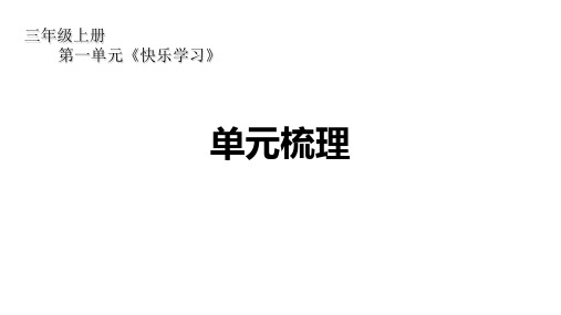 三年级上册道德与法治课件-第一单 快乐学习 单元梳理 部编版(共28张PPT)